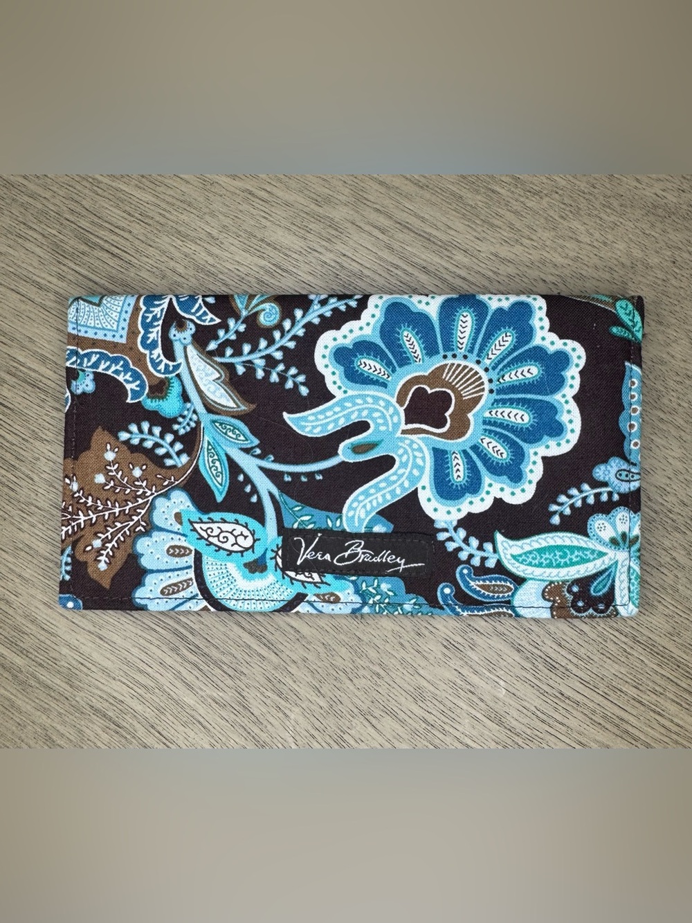 Vintage Vera Bradley Java Blue Paisley Floral Checkbook Holder